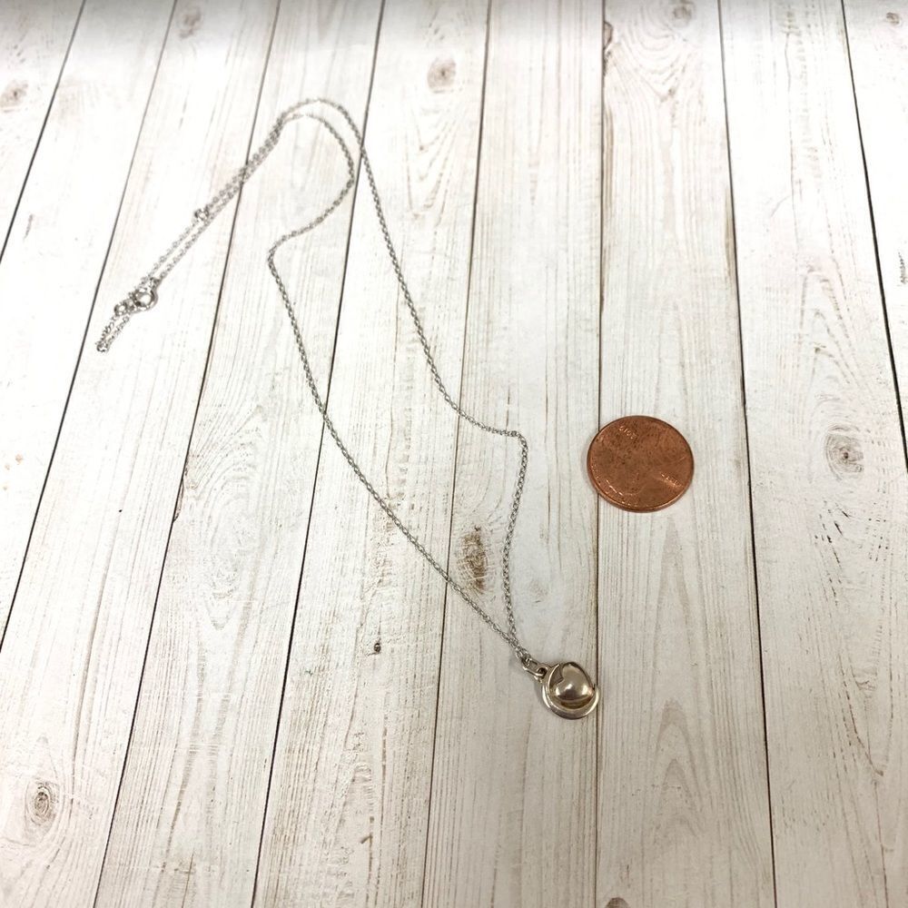 Sterling Silver Heart and Moon Necklace‎